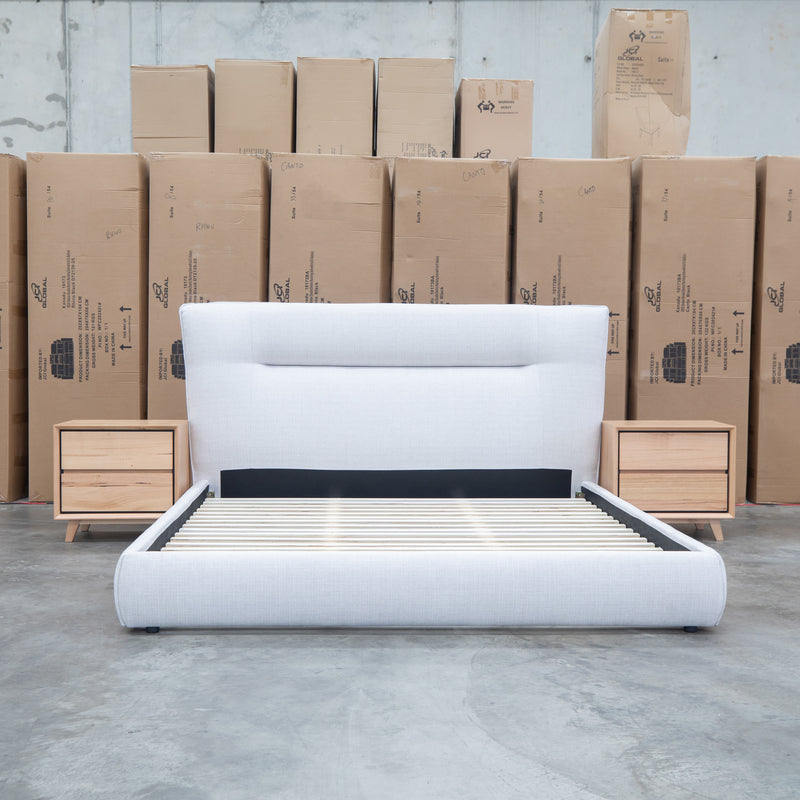The Quinn King Upholstered Bed - Natural
