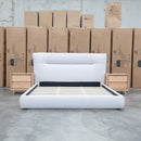 Quinn Queen Upholstered Bed - Natural - Warehouse Furniture Clearance