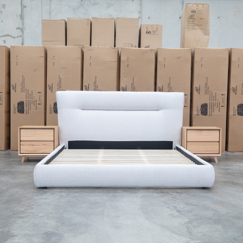 The Quinn King Upholstered Bed - Natural