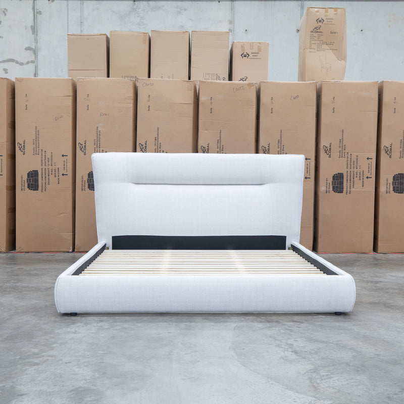 The Quinn King Upholstered Bed - Natural