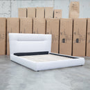 Quinn Queen Upholstered Bed - Natural - Warehouse Furniture Clearance