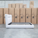 Quinn Queen Upholstered Bed - Natural - Warehouse Furniture Clearance