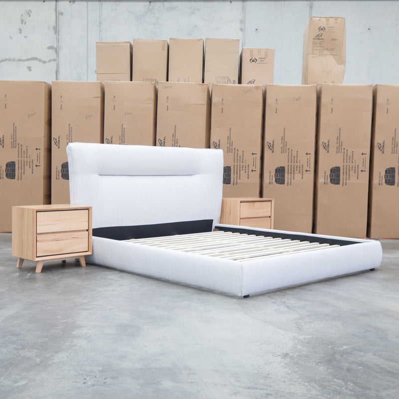 The Quinn King Upholstered Bed - Natural