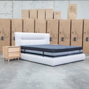 Quinn Queen Upholstered Bed - Natural - Warehouse Furniture Clearance