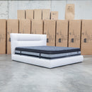 Quinn Queen Upholstered Bed - Natural - Warehouse Furniture Clearance