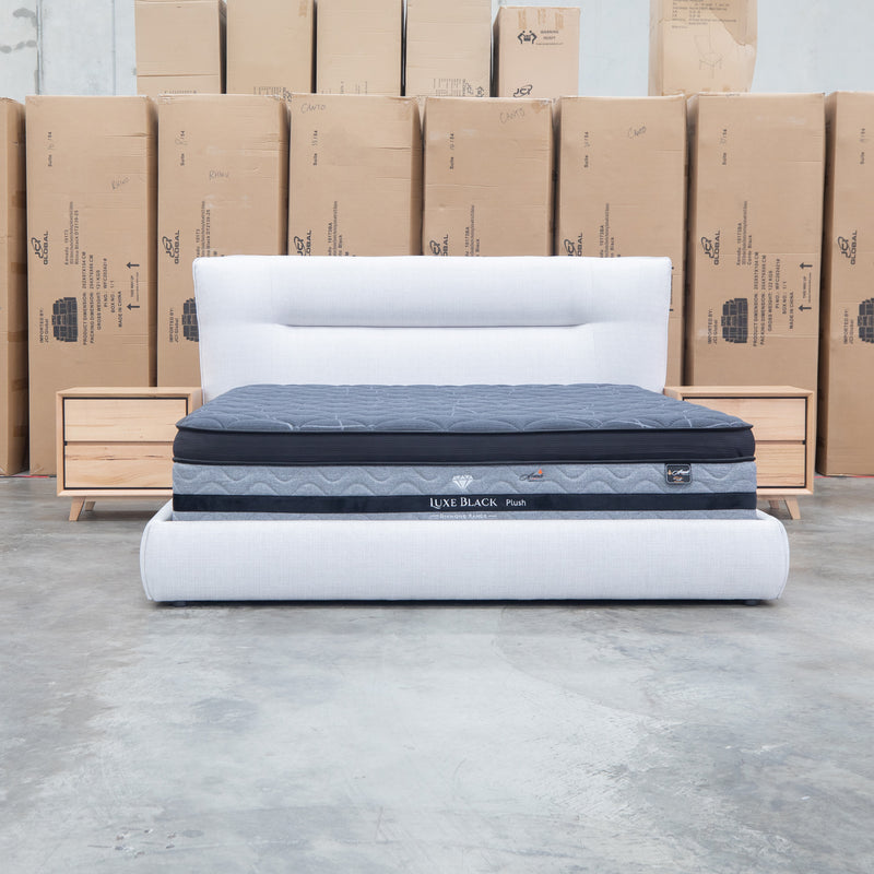 The Quinn King Upholstered Bed - Natural