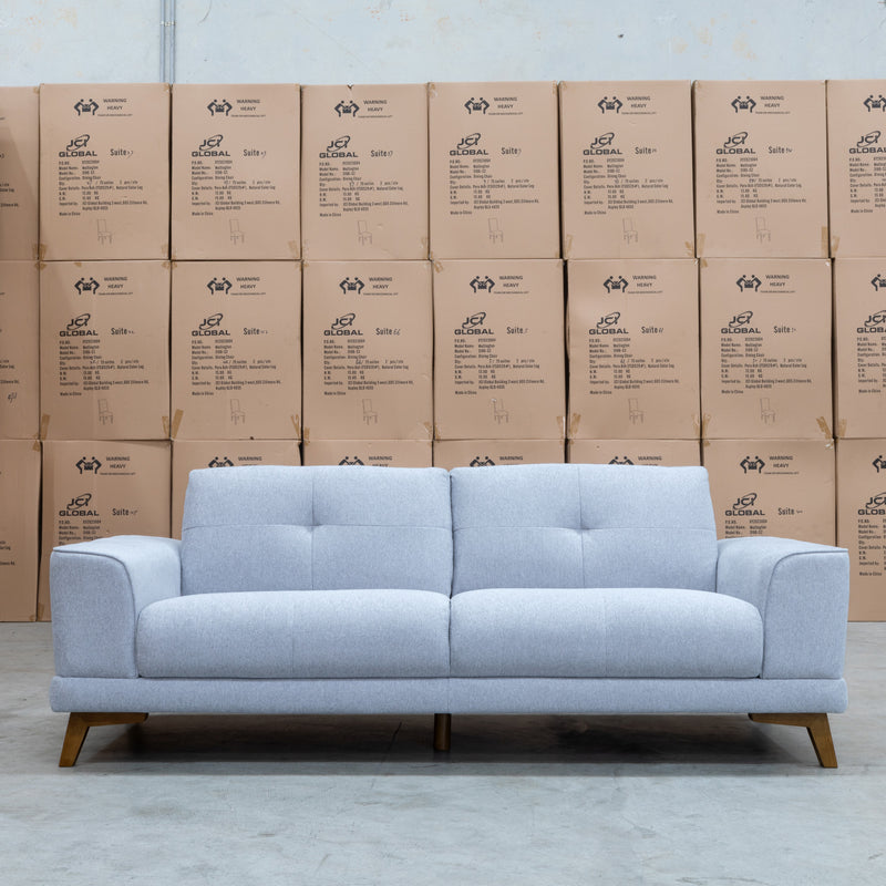 The Khloe 3 Seater Fabric Sofa - Silver available to purchase from Warehouse Furniture Clearance at our next sale event.