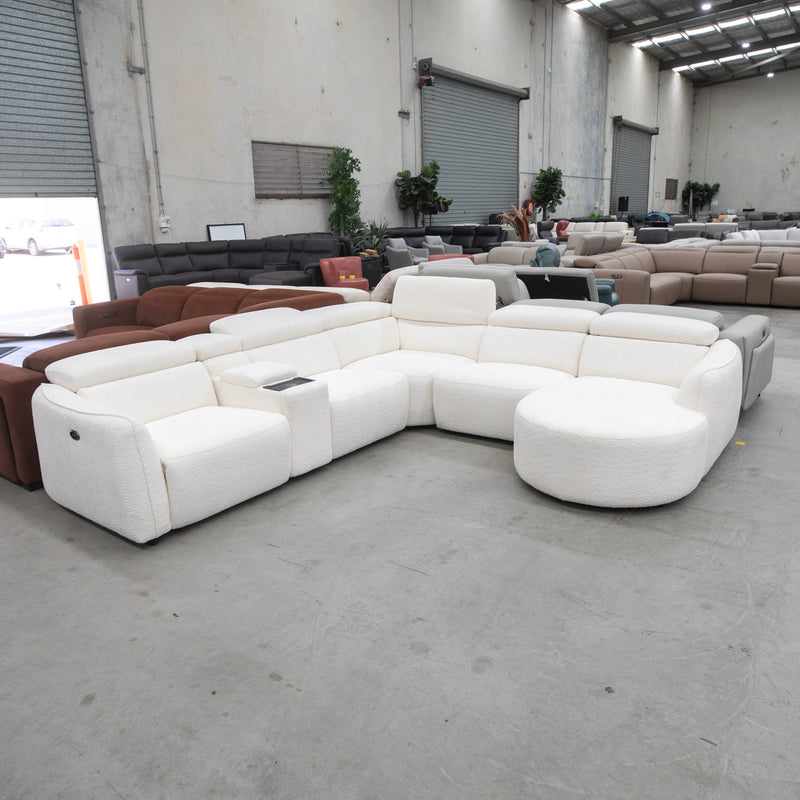 The Arctic Corner Lounge with Chaise - Polar White Ample - Floor Stock available to purchase from Warehouse Furniture Clearance at our next sale event.