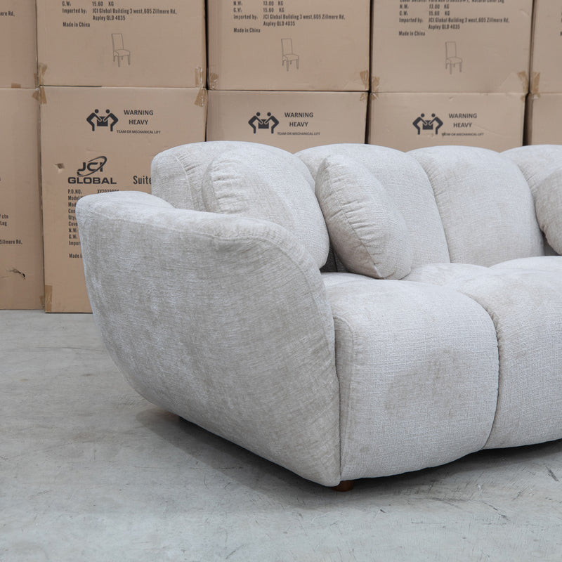 The Cloud Plush Fabric Corner Lounge - Oat - Available After 13th May available to purchase from Warehouse Furniture Clearance at our next sale event.