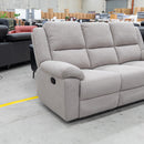 The Hayman Three Seat Recliner Lounge - Bark available to purchase from Warehouse Furniture Clearance at our next sale event.