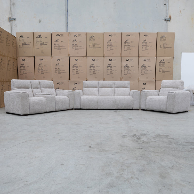 The Marina Bay Feather & Foam Dual Motor Electric Recliner - Oatmeal available to purchase from Warehouse Furniture Clearance at our next sale event.