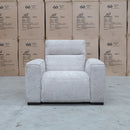 The Marina Bay Feather & Foam Dual Motor Electric Recliner - Oatmeal available to purchase from Warehouse Furniture Clearance at our next sale event.