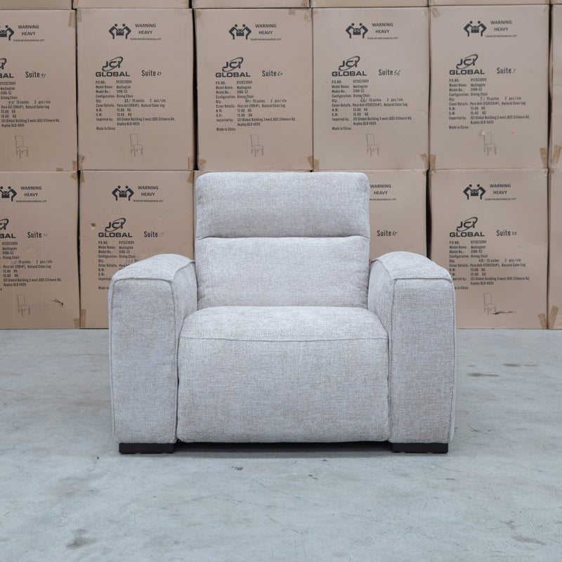 The Marina Bay Feather & Foam Dual Motor Electric Recliner - Oatmeal available to purchase from Warehouse Furniture Clearance at our next sale event.