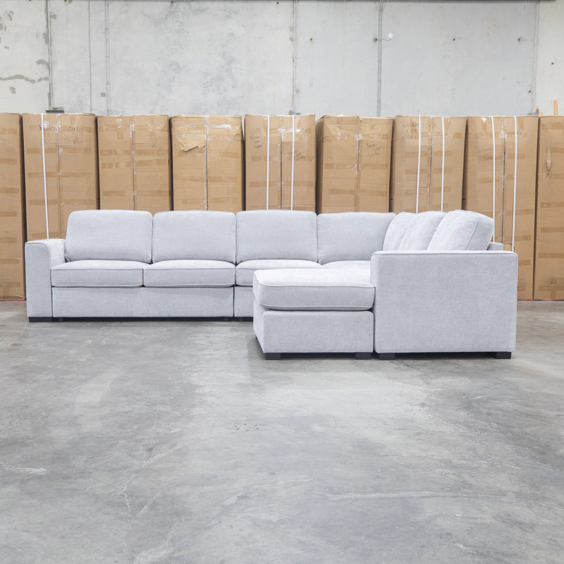The Ashton Modular Corner Chaise Lounge with Sofa Bed - Pewter