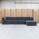 The Easton Modular Corner Lounge with Ottoman - Dark Grey available to purchase from Warehouse Furniture Clearance at our next sale event.