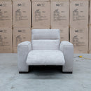 The Marina Bay Feather & Foam Dual Motor Electric Recliner - Oatmeal available to purchase from Warehouse Furniture Clearance at our next sale event.