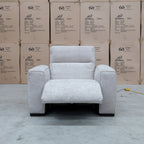 The Marina Bay Feather & Foam Dual Motor Electric Recliner - Oatmeal - PRE ORDER Available After 10th November available to purchase from Warehouse Furniture Clearance at our next sale event.