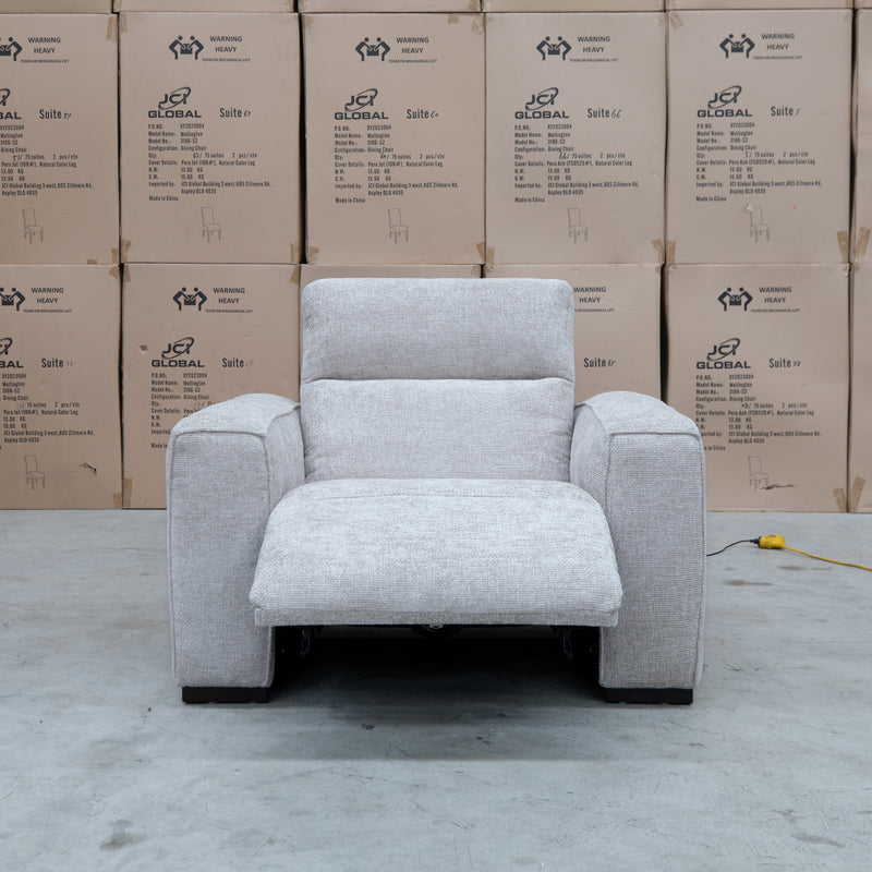 The Marina Bay Feather & Foam Dual Motor Electric Recliner - Oatmeal available to purchase from Warehouse Furniture Clearance at our next sale event.