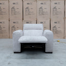 The Marina Bay Feather & Foam Dual Motor Electric Recliner - Oatmeal available to purchase from Warehouse Furniture Clearance at our next sale event.