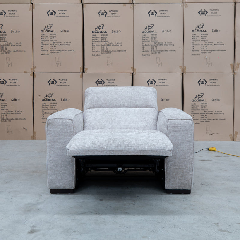The Marina Bay Feather & Foam Dual Motor Electric Recliner - Oatmeal available to purchase from Warehouse Furniture Clearance at our next sale event.