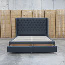 Amie Queen Fabric Storage Bed - Charcoal - Warehouse Furniture Clearance