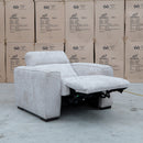 The Marina Bay Feather & Foam Dual Motor Electric Recliner - Oatmeal available to purchase from Warehouse Furniture Clearance at our next sale event.