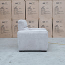 The Marina Bay Feather & Foam Dual Motor Electric Recliner - Oatmeal available to purchase from Warehouse Furniture Clearance at our next sale event.