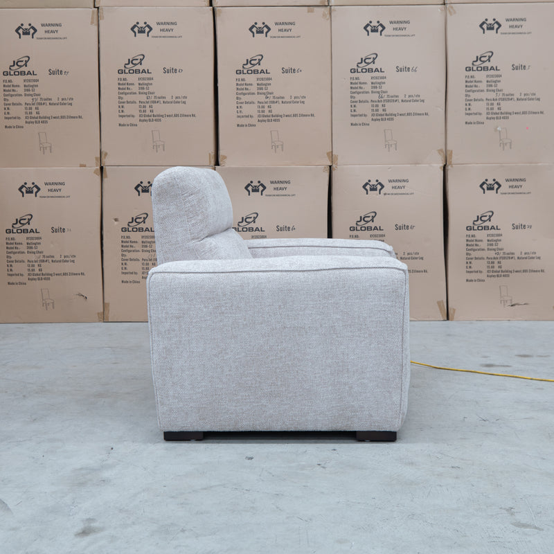 The Marina Bay Feather & Foam Dual Motor Electric Recliner - Oatmeal available to purchase from Warehouse Furniture Clearance at our next sale event.