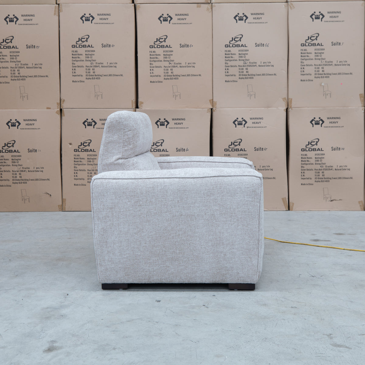 The Marina Bay Feather & Foam Dual Motor Electric Recliner - Oatmeal - PRE ORDER Available After 10th November available to purchase from Warehouse Furniture Clearance at our next sale event.