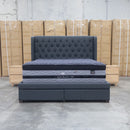 Amie Queen Fabric Storage Bed - Charcoal - Warehouse Furniture Clearance