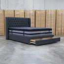 Amie Queen Fabric Storage Bed - Charcoal - Warehouse Furniture Clearance