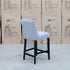 The Semillon Upholstered Black Frame Bar Stool - Silver