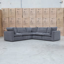 The Lupara Feather 5 Seat Modular Corner Lounge - Charcoal available to purchase from Warehouse Furniture Clearance at our next sale event.