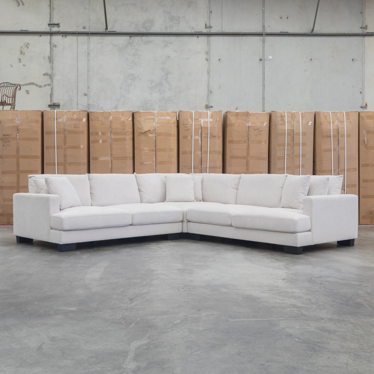 The Adelina Deep Seated Corner Lounge - Biscuit - PRE ORDER Available After 30th October available to purchase from Warehouse Furniture Clearance at our next sale event.