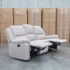 The Hayman Three Seat Recliner Lounge - Bark available to purchase from Warehouse Furniture Clearance at our next sale event.