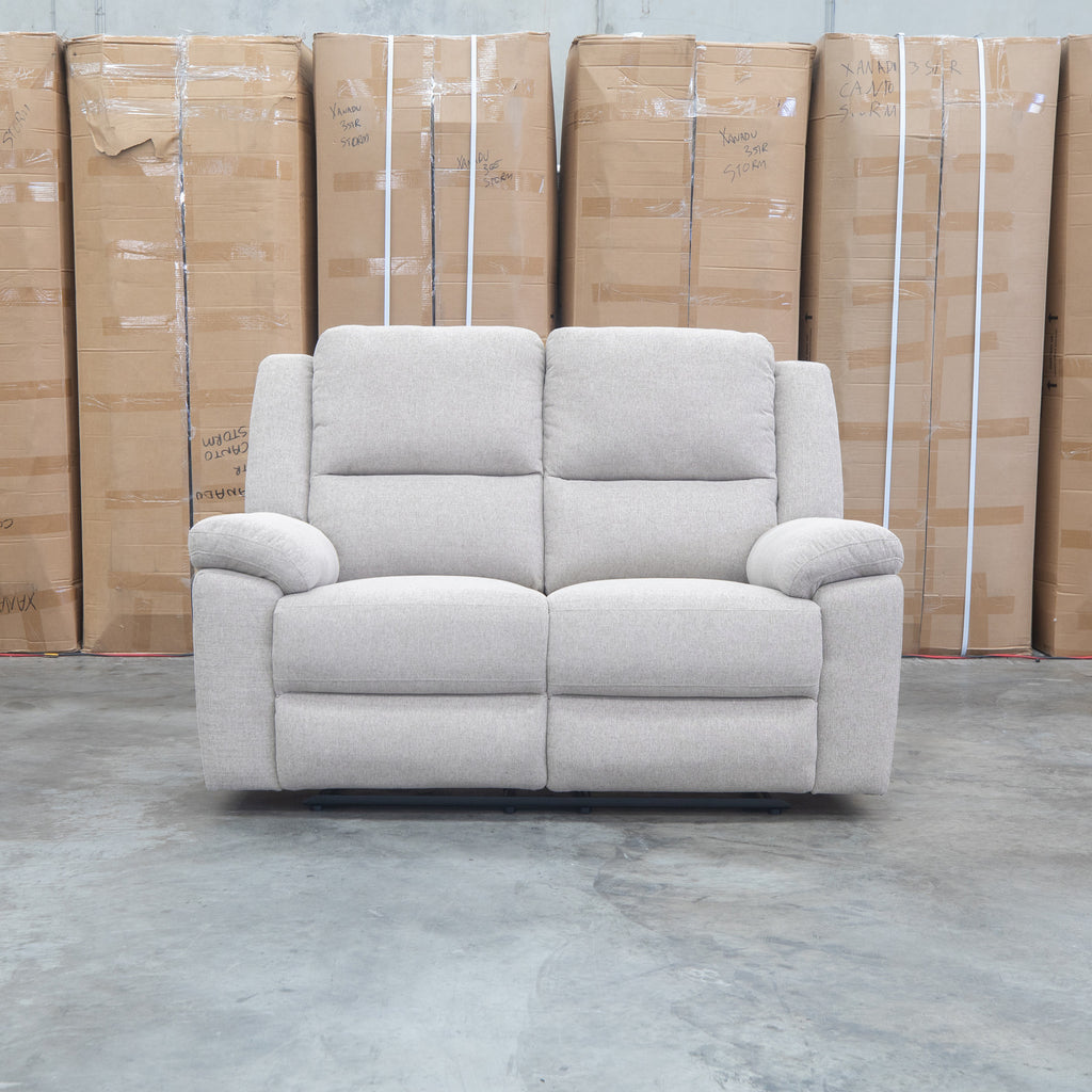 The Hayman Two Seat Recliner Lounge - Bark available to purchase from Warehouse Furniture Clearance at our next sale event.
