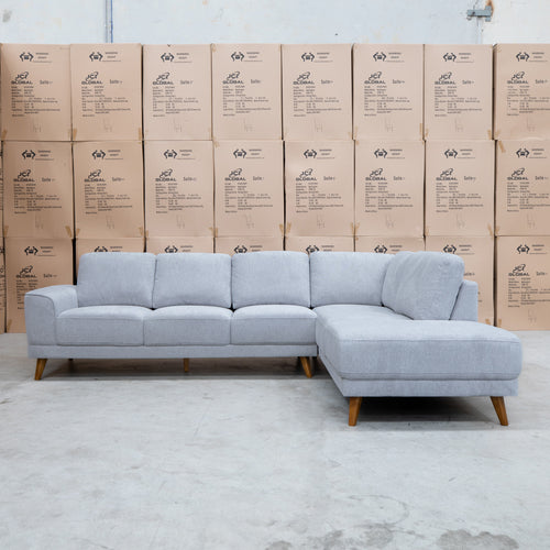 The Bristol RHF Corner Chaise Lounge - Whisper available to purchase from Warehouse Furniture Clearance at our next sale event.