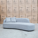 The Santorini Curved Chaise Sofa - Whisper available to purchase from Warehouse Furniture Clearance at our next sale event.