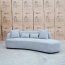The Santorini Curved Chaise Sofa - Whisper available to purchase from Warehouse Furniture Clearance at our next sale event.