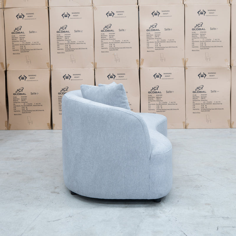 The Santorini Curved Chaise Sofa - Whisper available to purchase from Warehouse Furniture Clearance at our next sale event.