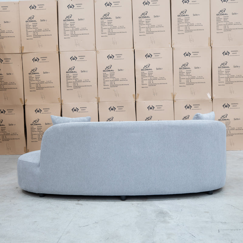 The Santorini Curved Chaise Sofa - Whisper available to purchase from Warehouse Furniture Clearance at our next sale event.