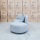 The Santorini Curved Chaise Sofa - Whisper available to purchase from Warehouse Furniture Clearance at our next sale event.