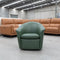 The Braden Swivel Tub Chair - Green Leather - Floor Stock As Is available to purchase from Warehouse Furniture Clearance at our next sale event.