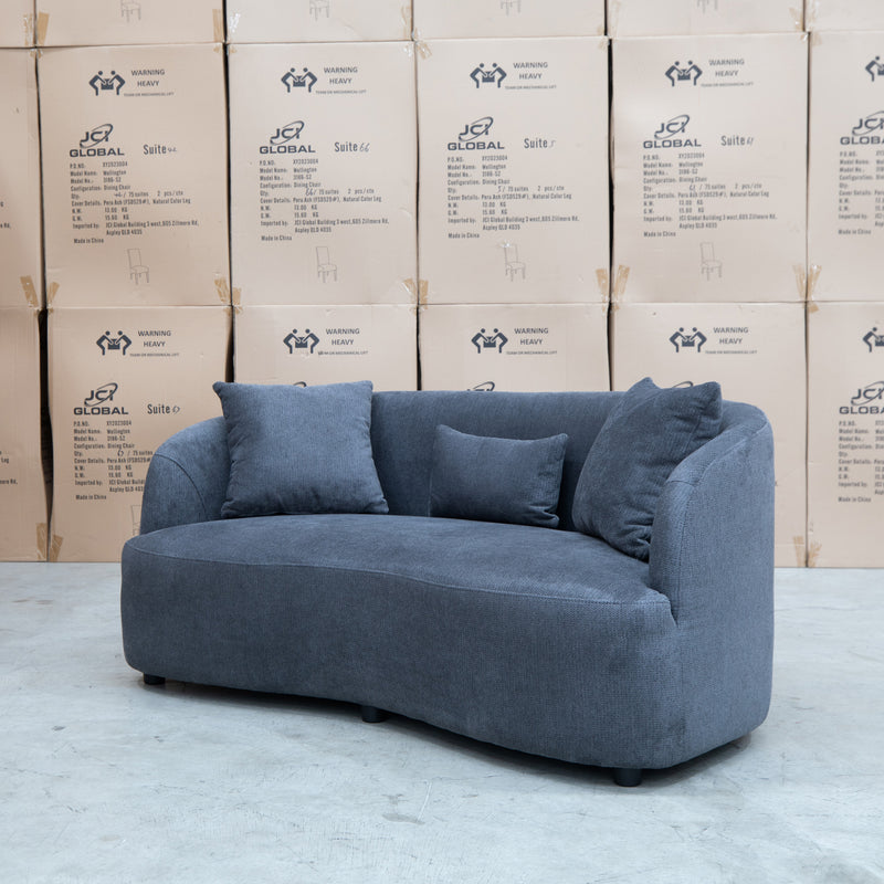 The Santorini Curved Two Seat Sofa - Shadow available to purchase from Warehouse Furniture Clearance at our next sale event.