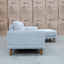 The Khloe Three Seat Chaise Lounge RHF - Whisper available to purchase from Warehouse Furniture Clearance at our next sale event.