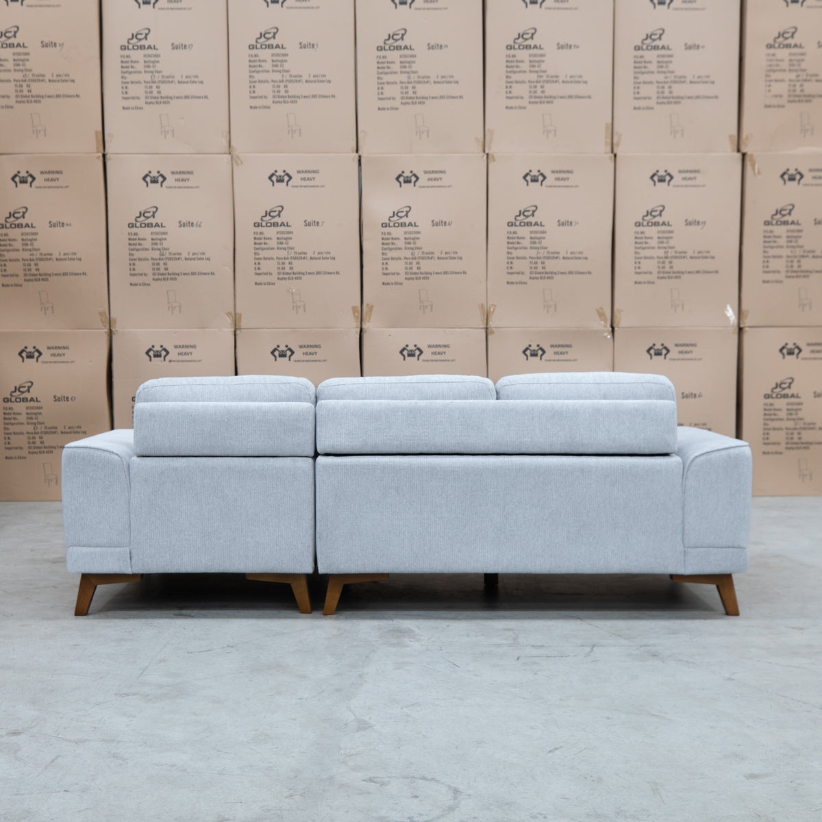 The Khloe Three Seat Chaise Lounge RHF - Whisper - PRE ORDER Available After 15th November available to purchase from Warehouse Furniture Clearance at our next sale event.