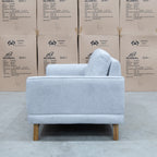 The Khloe Two Seat Fabric Sofa - Whisper available to purchase from Warehouse Furniture Clearance at our next sale event.