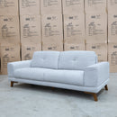 The Khloe Three Seat Fabric Sofa - Whisper available to purchase from Warehouse Furniture Clearance at our next sale event.