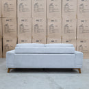 The Khloe Three Seat Fabric Sofa - Whisper available to purchase from Warehouse Furniture Clearance at our next sale event.