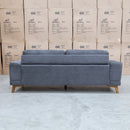 The Khloe Three Seat Fabric Sofa - Shadow available to purchase from Warehouse Furniture Clearance at our next sale event.